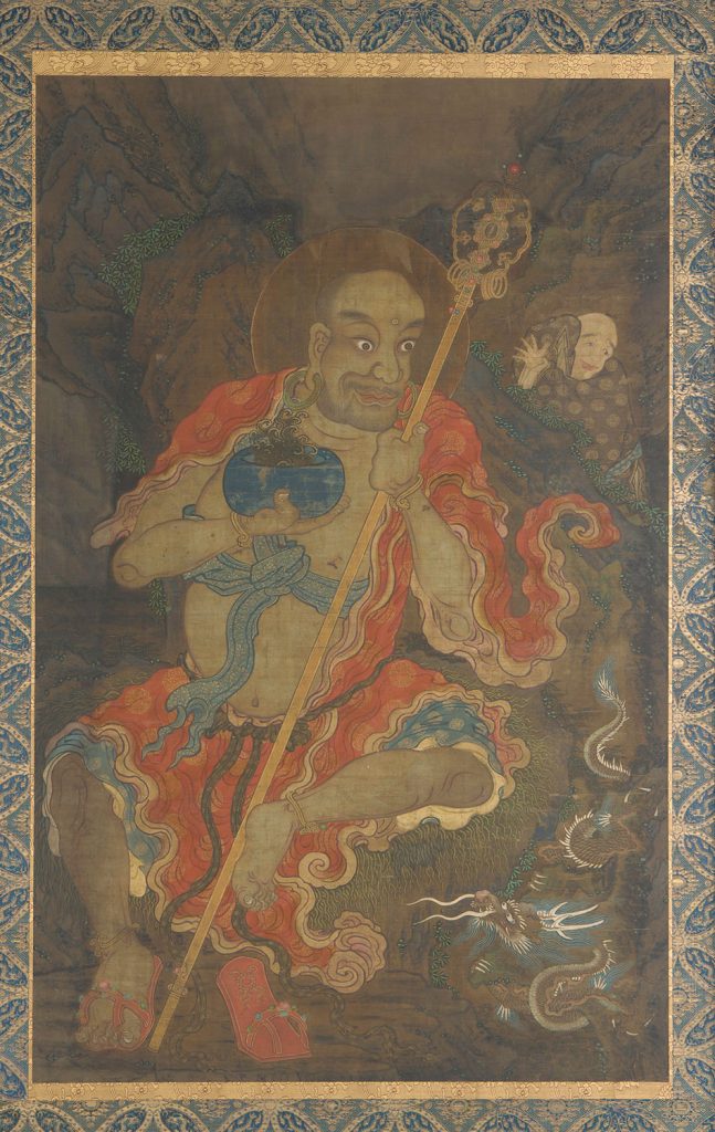  Luohan with dragon and attendant