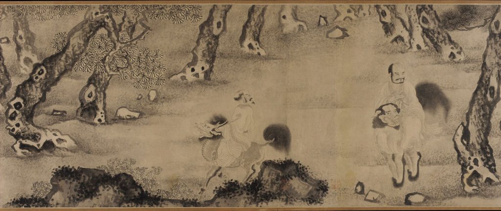 Luohans Moving Through Forests and Sea