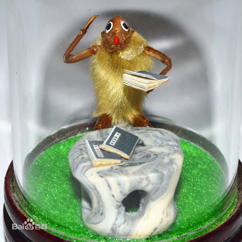 Beijing hairy monkeys made with cicada shell and magnolia bud