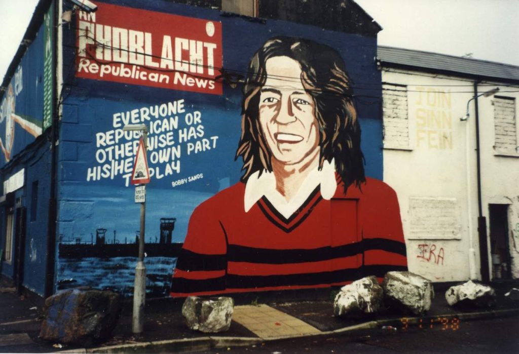 Image of Bobby Sands, an IRA prisoner who died in prison after a hunger strike