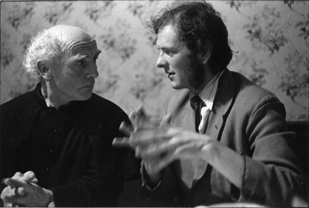 With a priest at Croagh Patrick, Ireland's holy mountain, in 1977