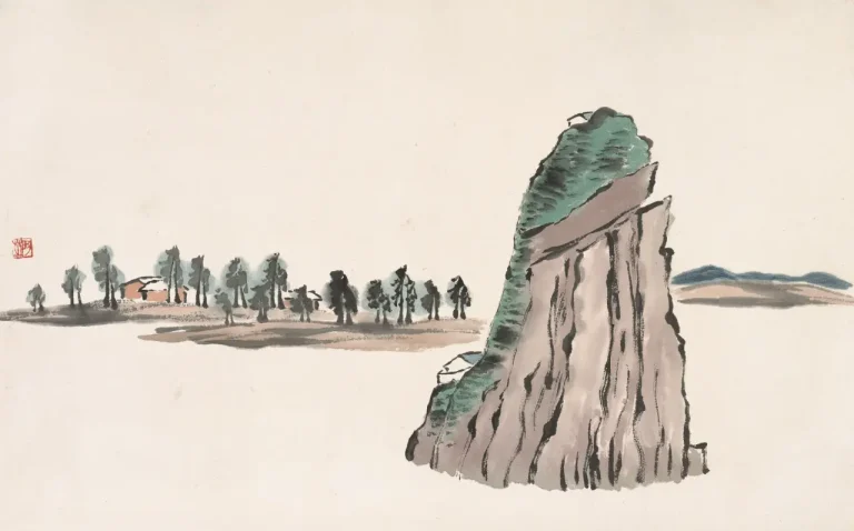 30e Borrowing Mountain From Nature Album No. 18, 1910 by Qi Baishi. Lent from the Beijing Fine Art Academy Collection. Photograph © Beijing Fine Art Academy