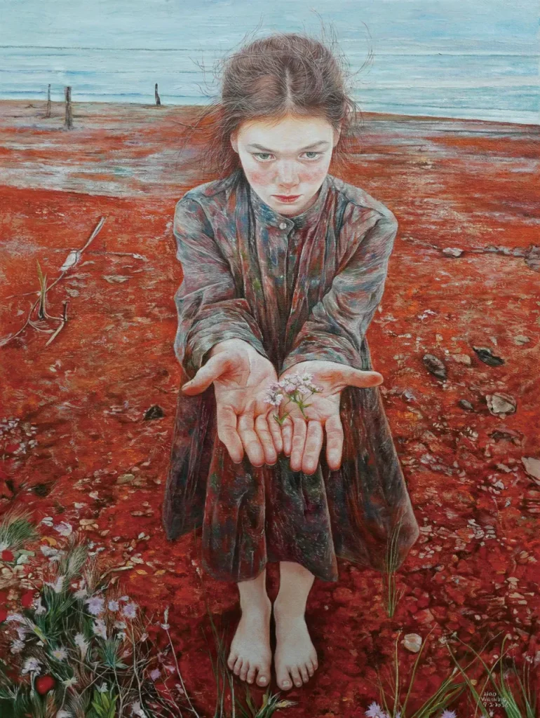 Wildflowers by the Celtic Shore” oil on canvas, 54× 73cm，2026 © Liao Wanning