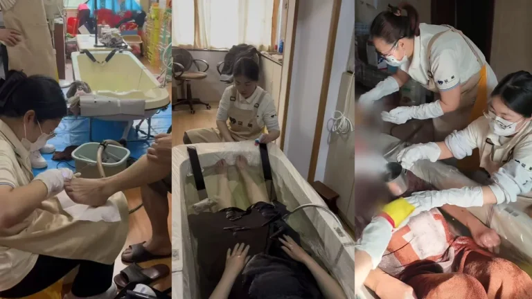 Chen Yao is a 24-year-old home-bathing specialist in Shanghai. Photo CGTN