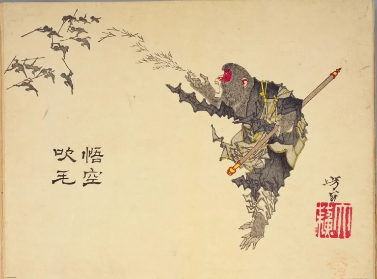 Sun Wukong Tsukioka Yoshitoshi Ukiyo-e prints by Tsukioka Yoshitoshi